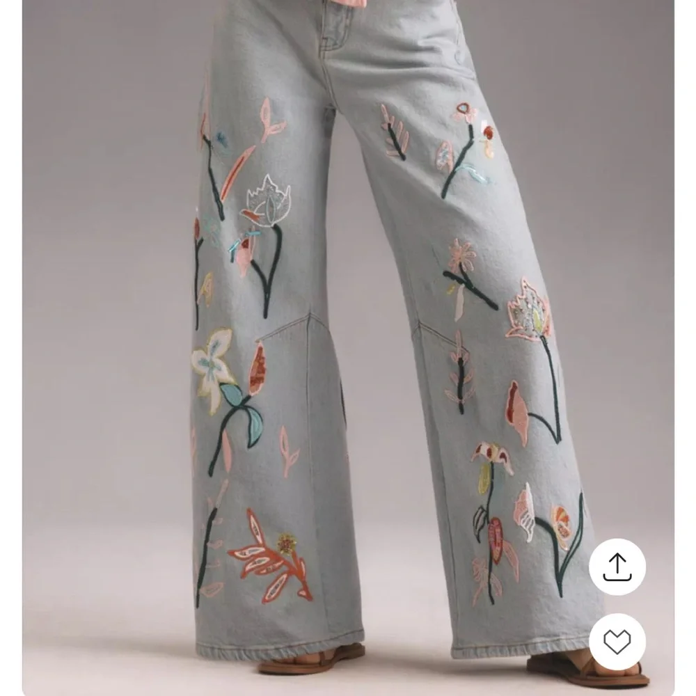 Pilcro Embroidered Bowed Slouch High-Rise Jeans - Picture 6 of 8